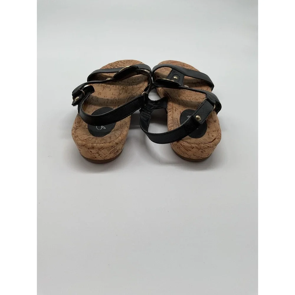 Jacqueline Smith Sandals‎ Cork Wedge Heel Ankle Strap Gold Women's size 9